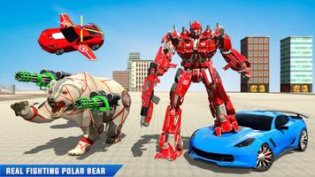 Flying Bear Robot Hero Game ảnh chụp màn hình 2