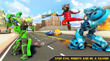 Raccoon Transform Robot Games تصوير الشاشة 1