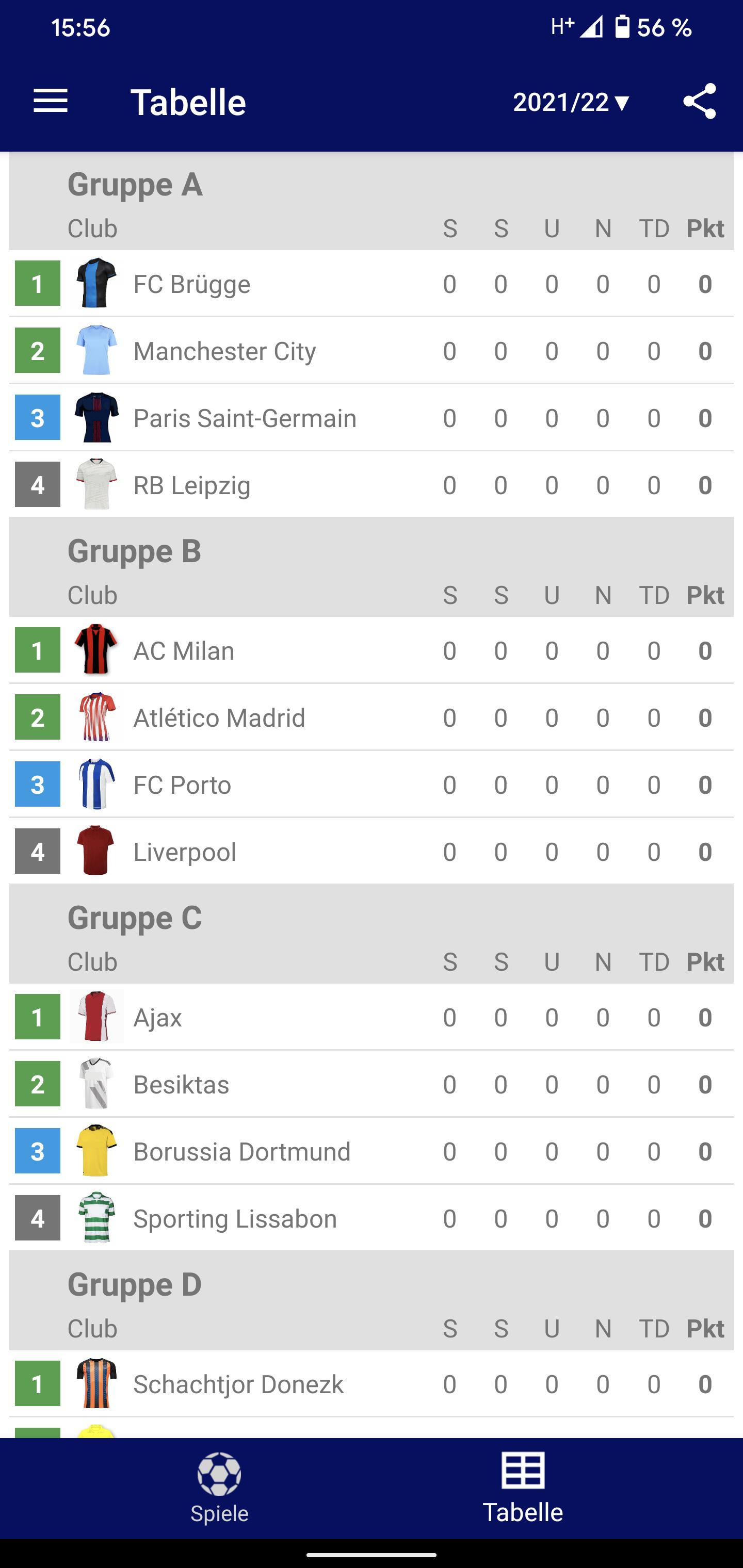 Ergebnisse Champions League APK für Android herunterladen