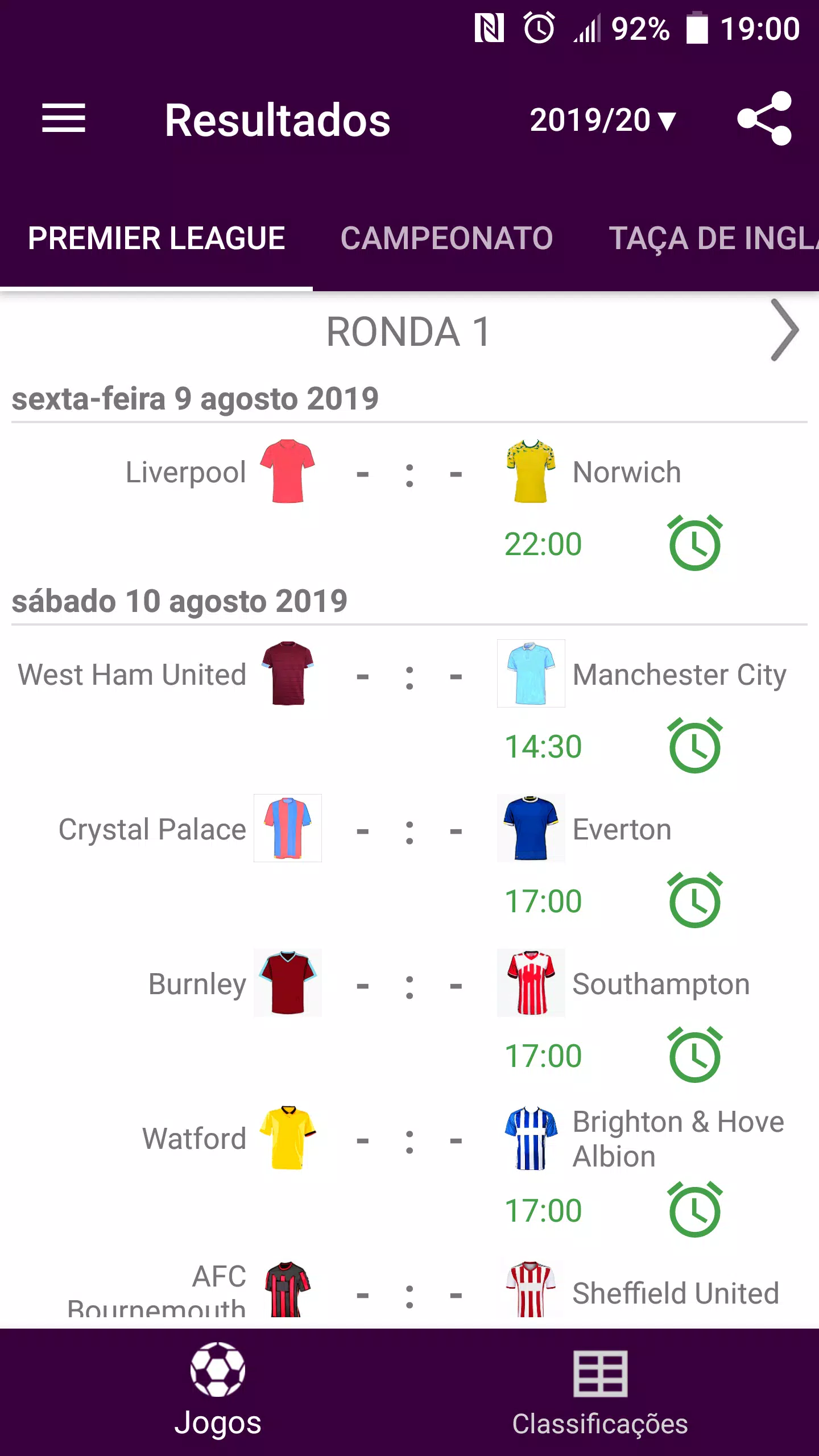 Download do APK de Resultados para Premier League para Android