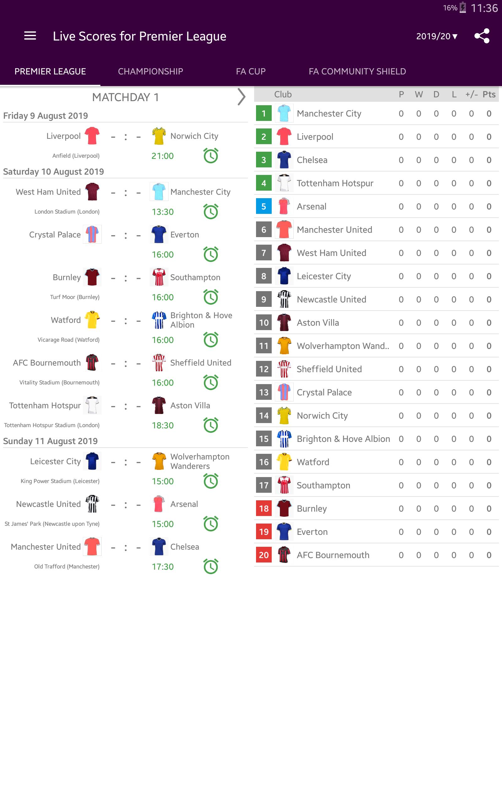 Live Scores For Premier League For Android Apk Download