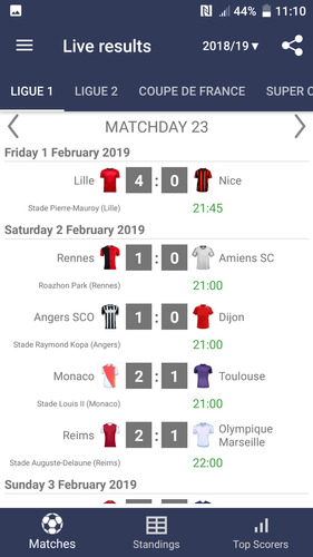 Live Scores For Ligue 1 Conforama 2019 2020 Apk 2 7 4 Download For