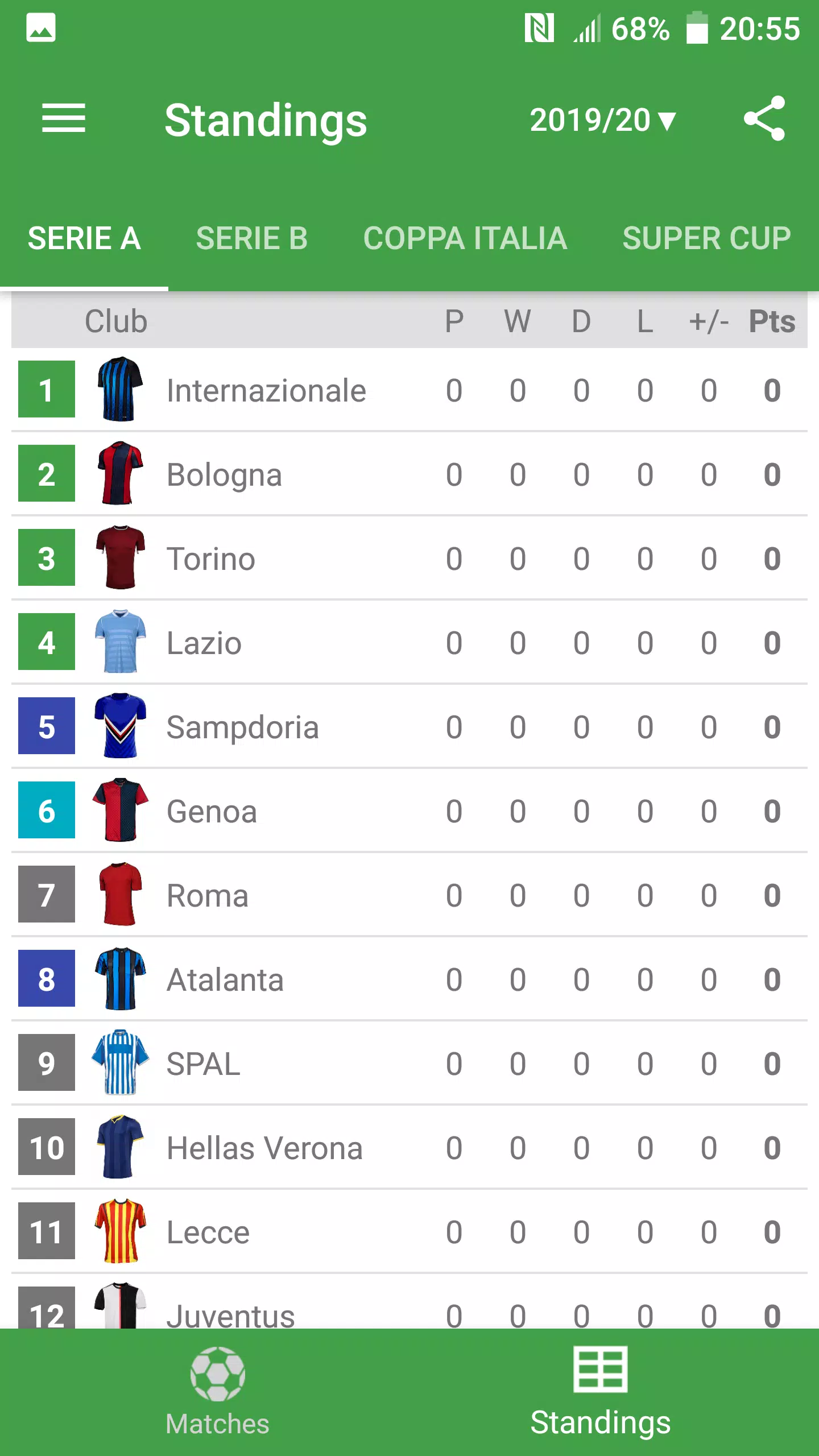 Live Scores for Serie A 2019/2020 APK للاندرويد تنزيل