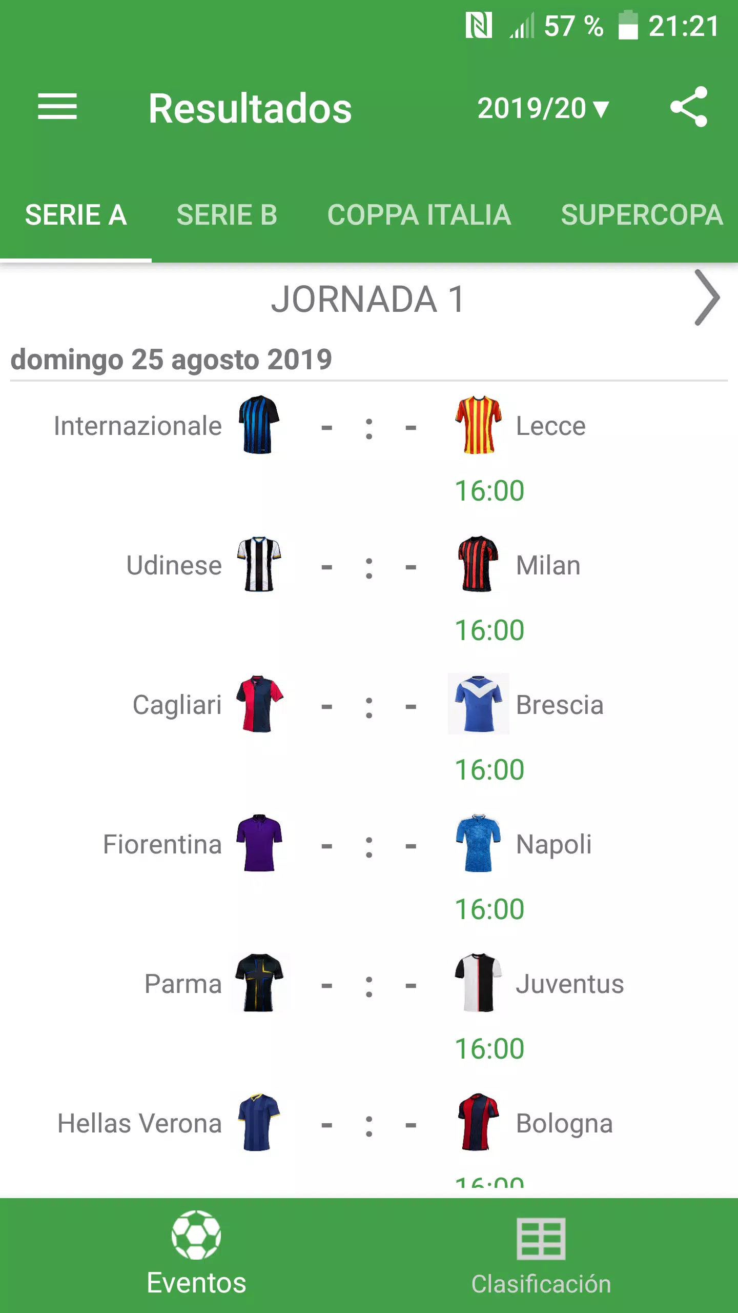 Descarga de APK de Resultados para la Serie A 2019/2020 Italia Android