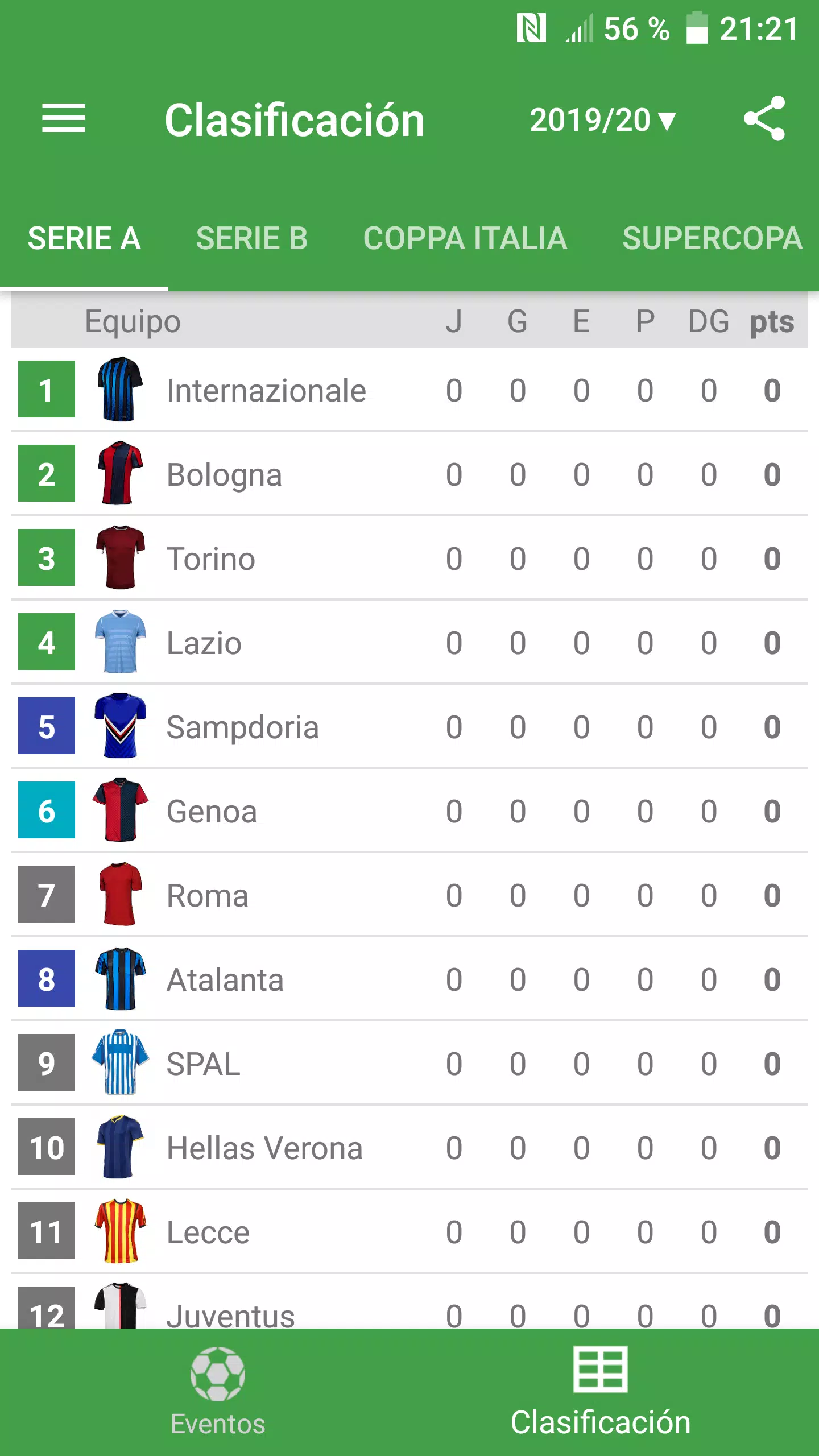 Descarga de APK de Resultados para la Serie A 2019/2020 Italia para Android
