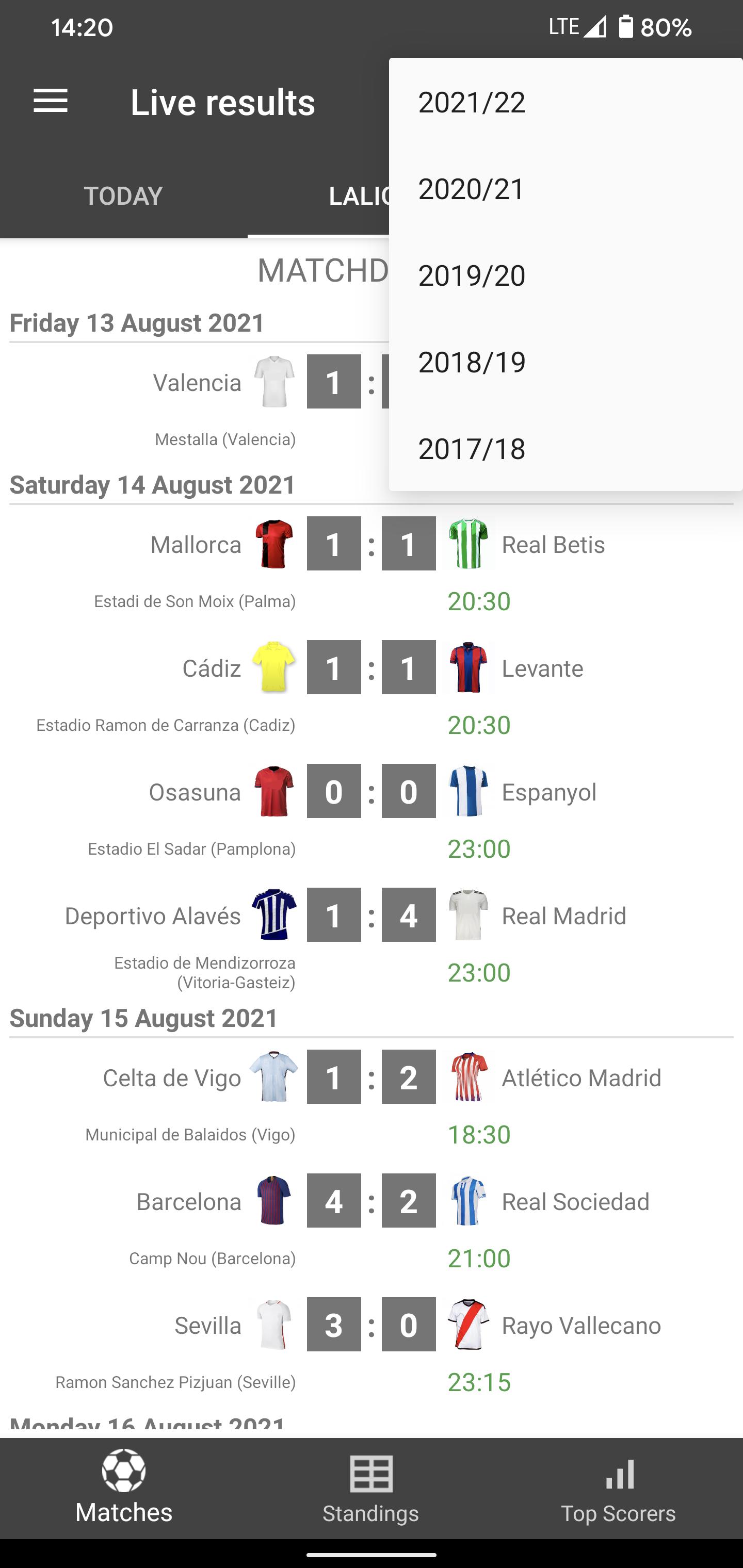 Live Scores for La Liga for Android - APK Download