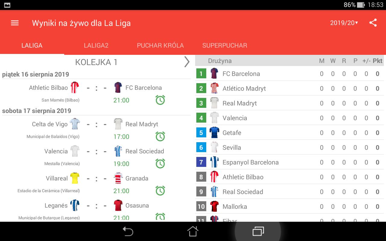 Wyniki na żywo dla La Liga for Android - APK Download