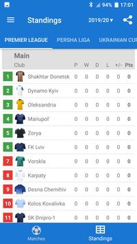 Live Scores for Ukrainian Premier League 2021/2022 screenshot 1
