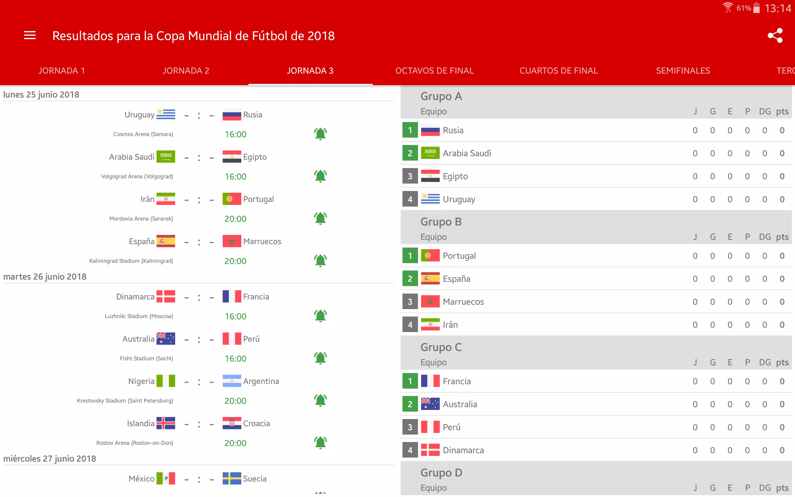 Descarga de de Resultados para Mundial de Fútbol 2018 para Android