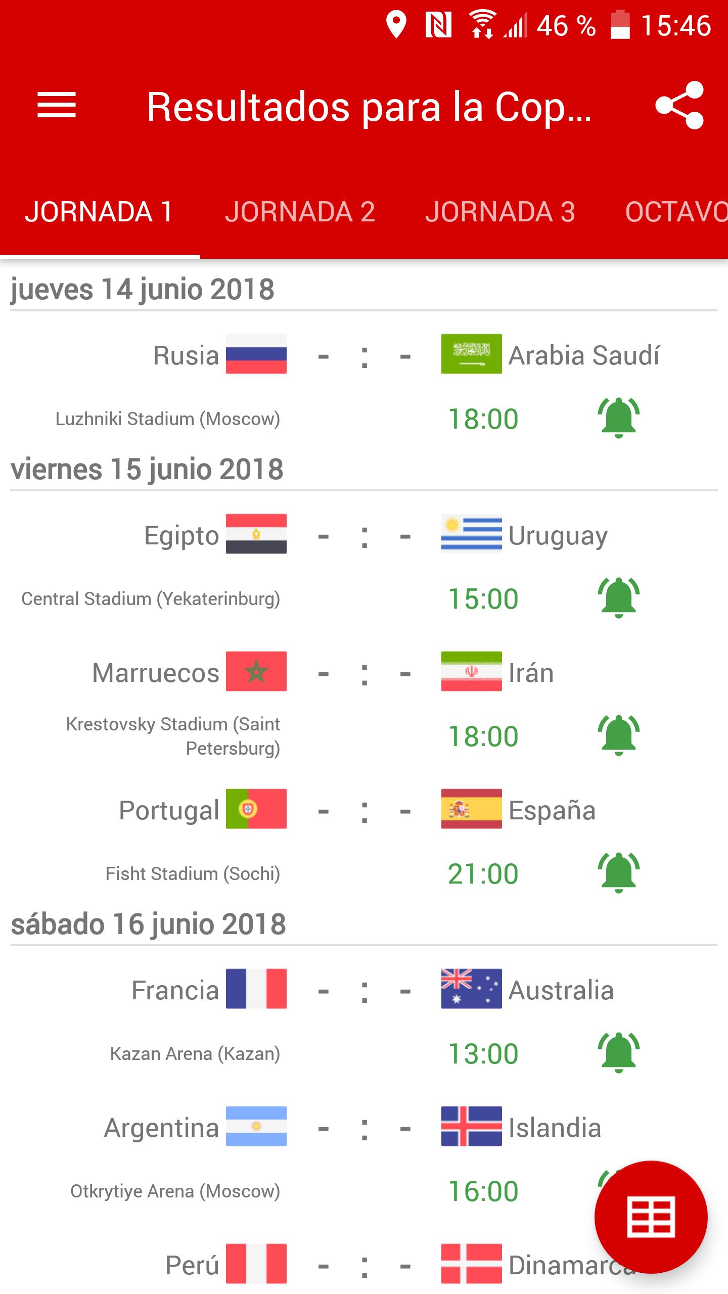 Resultados para la Copa Mundial de Fútbol 2018 for Android - APK Download