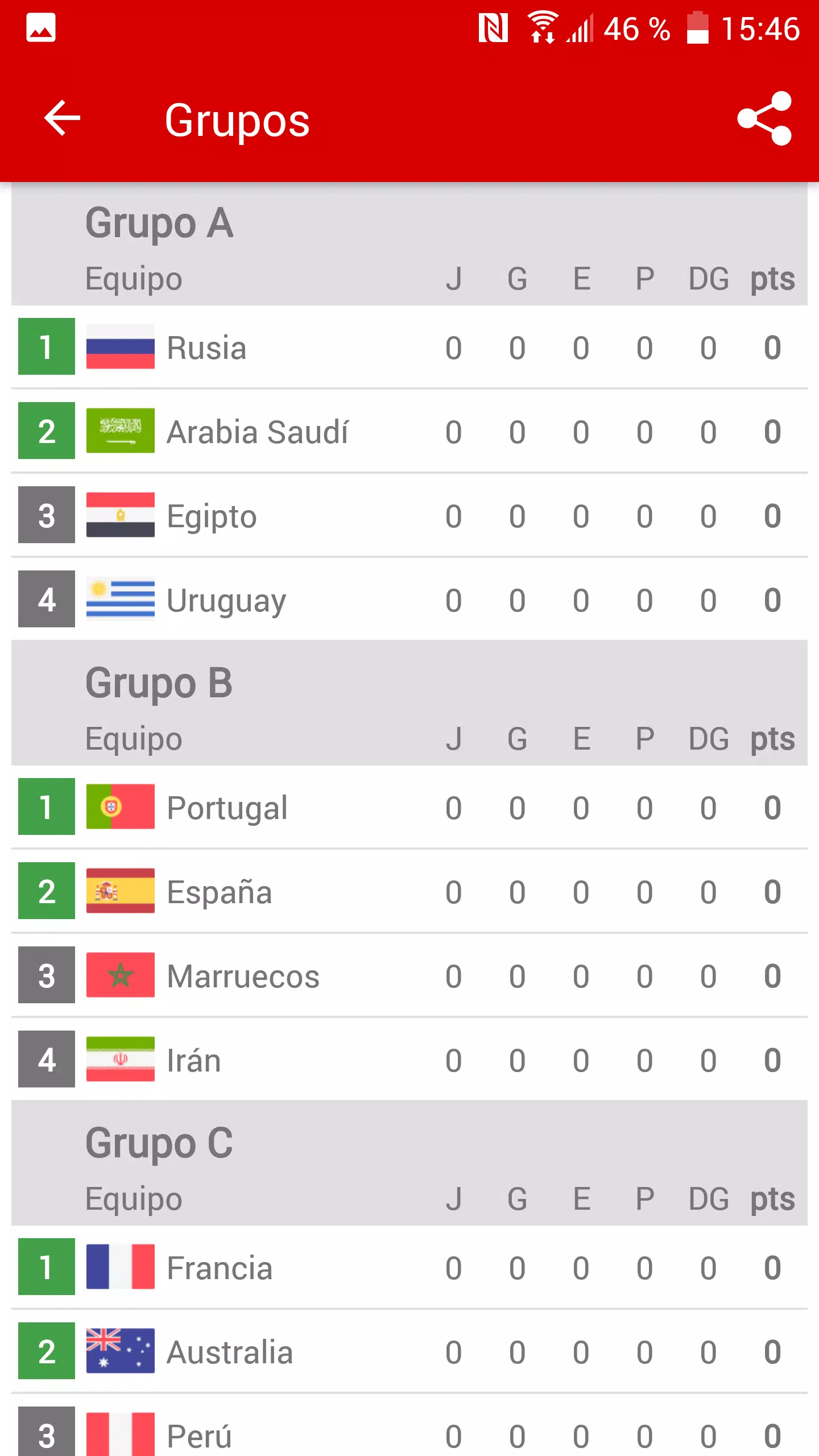 Descarga de de Resultados para Mundial de Fútbol 2018 para Android