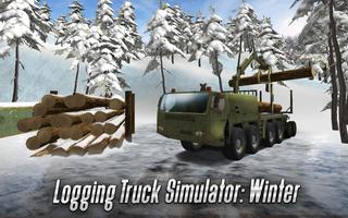 Winter Logging Truck Affiche