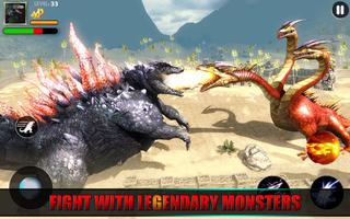 3D Jeux De Dinosaures De Fight Affiche
