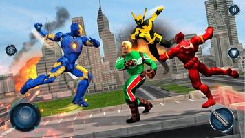Flying Iron Robot Superhero Fighting City Rescue screenshot 1