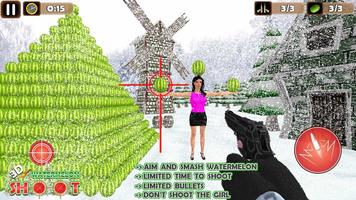Target menembak semangka 3D: game Potong buah 2020 poster
