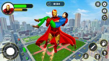 Flying Iron Hero Rescue ảnh chụp màn hình 3