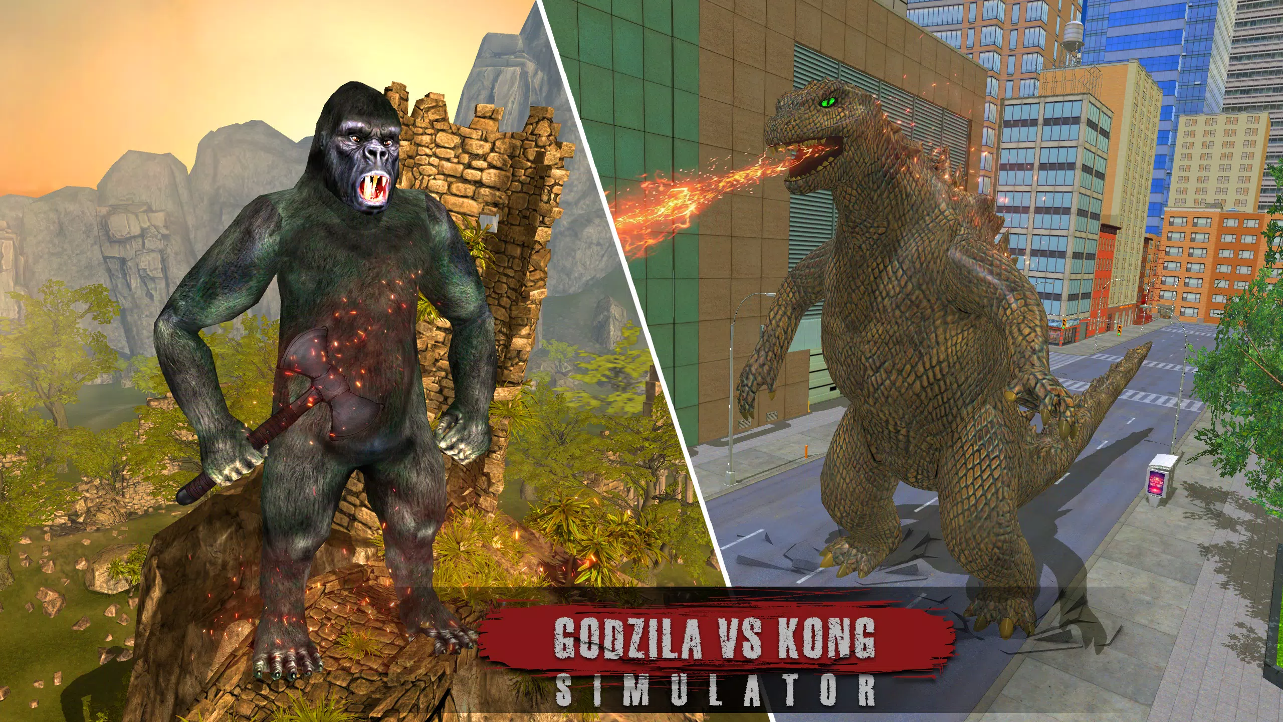 Godzilla VS Rei Kong Jogos, Nervoso Gorila Jogos, Rei Kong Brigando Jogos  3D, Gigante Animal Lutar Jogos, Cidade Destruição Simulador, Fúria Ataque  Monstro Godzilla Jogos, Nervoso Dinossauro Jogos::Appstore for  Android