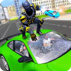 Superhero Flying Panther Grand City Crime Battle APK download