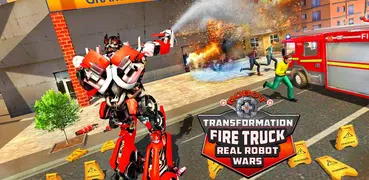 Robot Transformation Fire Truck: Real Robot Wars