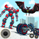 Flying Bat Robot Bike Games ícone