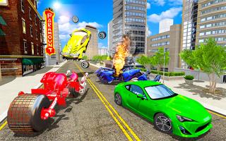 Flying Bat Robot Bike Games پوسٹر