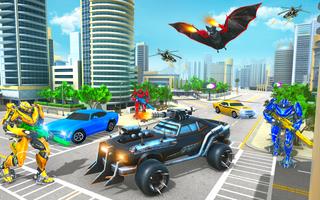 Flying bat Robot Car Game 2021 screenshot 1