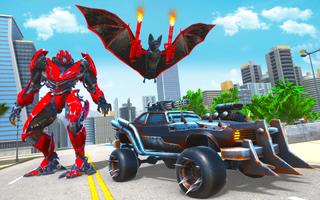 Flying bat Robot Car Game 2021 screenshot 2