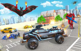 Flying bat Robot Car Game 2021 screenshot 3