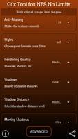 GFX TOOL FOR NFS NO LIMITS تصوير الشاشة 1