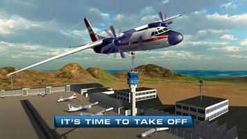 3D Airplane Pilot Flight Sim Affiche