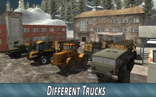 Winter Timber Truck Simulator ảnh chụp màn hình 1