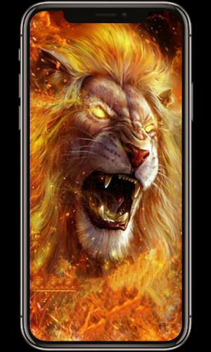 Roaring Fire Lion Lock Lock Screen Lion Wallpaper For Android