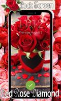 Red Rose Diamond Lock Screen plakat