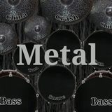 Drum kit metal icono