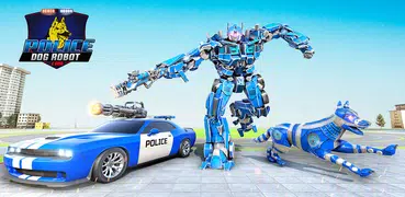 Police Dog Robot Car Game