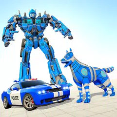 Police Dog Robot Car Game