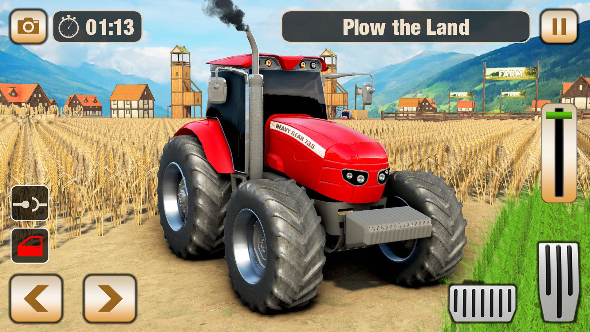 Android için Real Tractor Driving Game Tractor farming Games APK'yı
