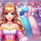 princesse habiller jeux de fil icône