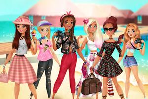 打扮盛夏假日的女同学 — 换装时尚衣服和发型：女生游戏 海报