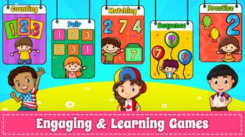Leren nummer 123 kinderen spel-poster