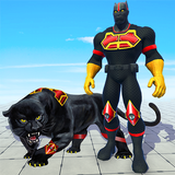 Icona supereroe pantera volante nera
