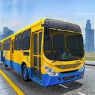Coach bus driving simulator 3d icon