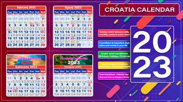 Croatia Calendar 2023 Affiche