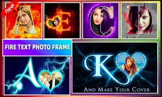 Fire Text Photo Frame Affiche