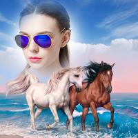 Horse With Man Photo Suit- Hor poster