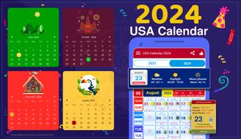 US Calendar 2024 - 2025 Affiche