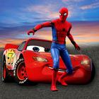 Superheroes Car Simulator Stunt Racing Games simgesi