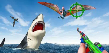 Ataque de pez tiburón salvaje