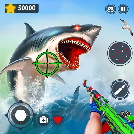 Ataque de pez tiburón salvaje