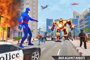 Police Light Speed Robot Hero: Crime City Shooting syot layar 1